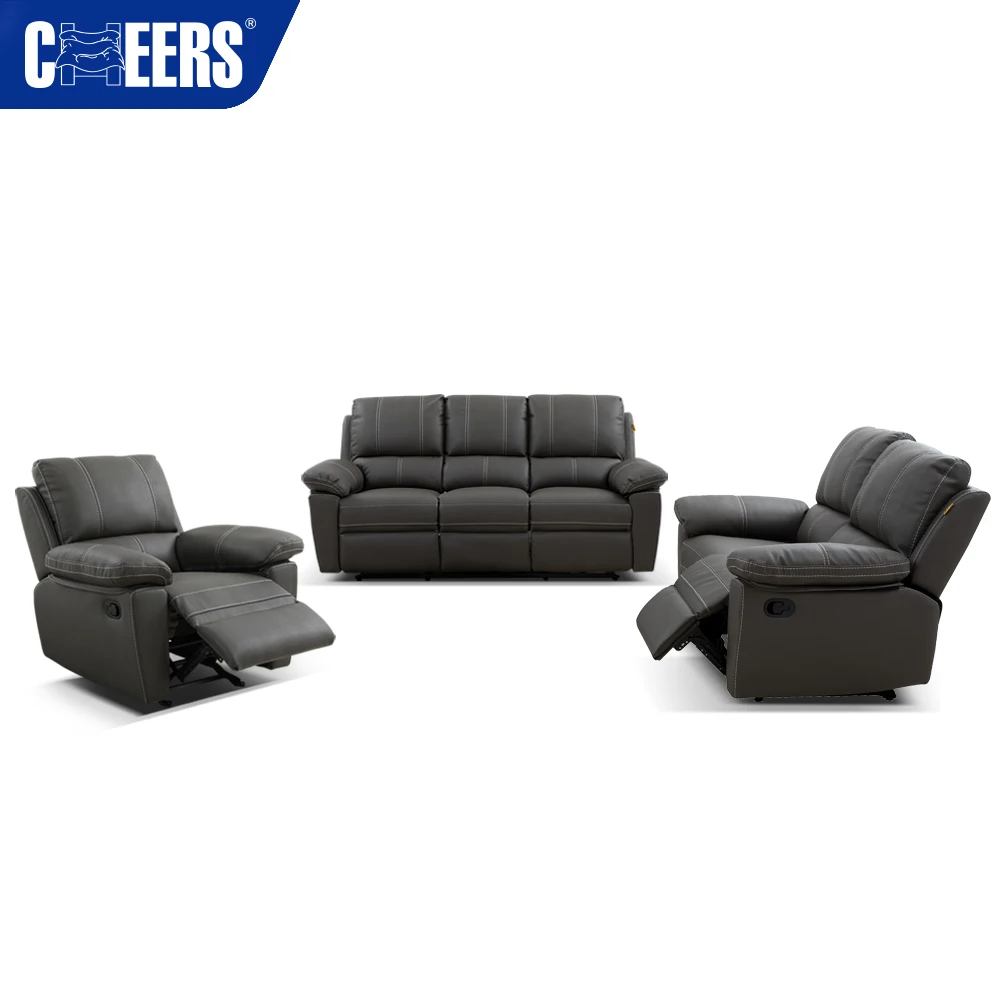 MANWAH CHEERS Modern 3 2 1 Recliner Low Price Living Room Furniture Designs Pu Leather Sofa Set For Living Room