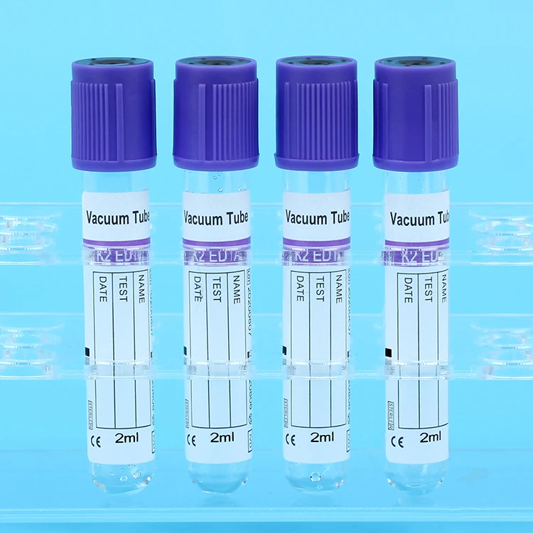 Hot Sale Factory Direct 5 ML Medical Test Sterile Purple Top Disposable EDTA K2 K3 Blood Collection Tube