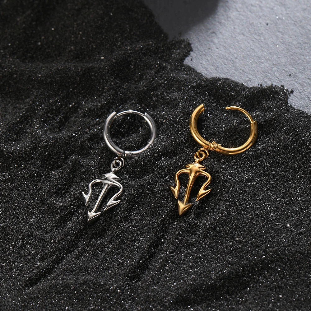 VAF Trident Earrings stainless steel hypoallergenic Pendientes Tridente Dreizack Ohrringe Boucles doreilles Trident Orecchin