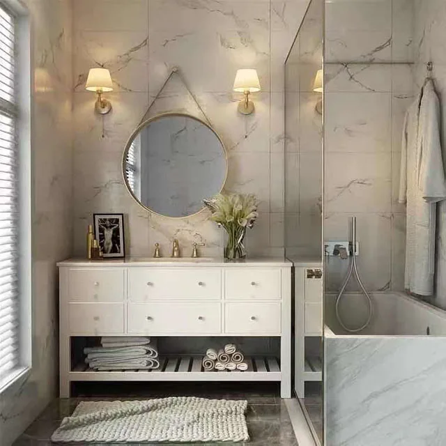 HZ  Bathroom furniture Waterproof board   Modern style Simple design  customized Vanity cabinet