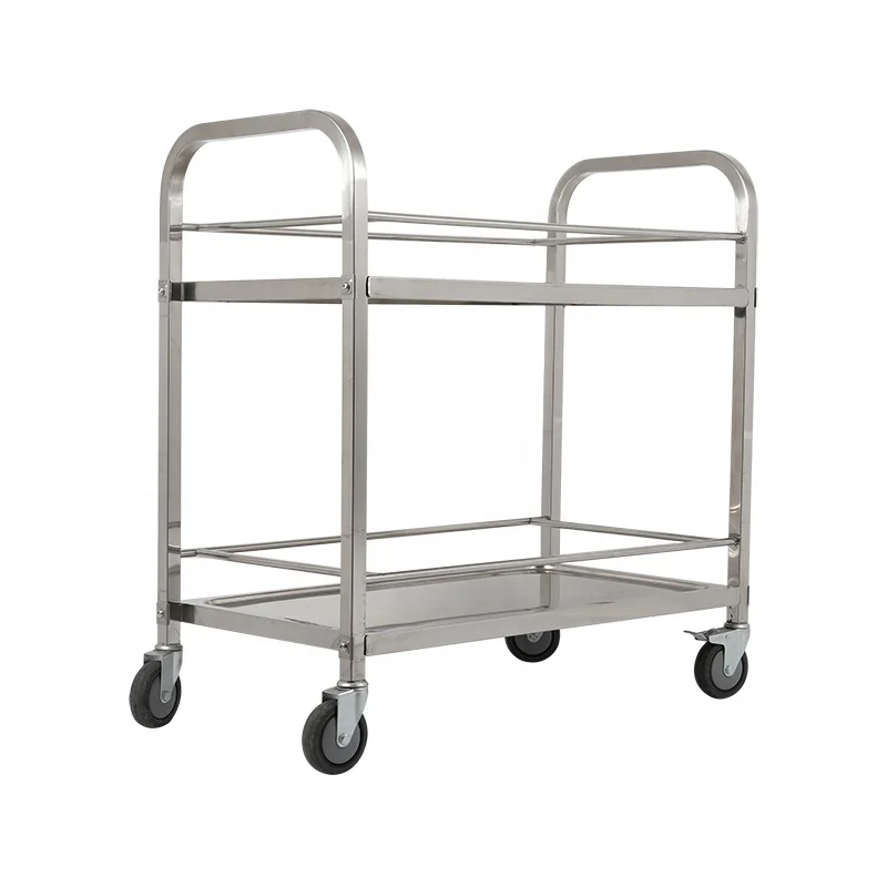 Stainless steel food trolley cart with wheels