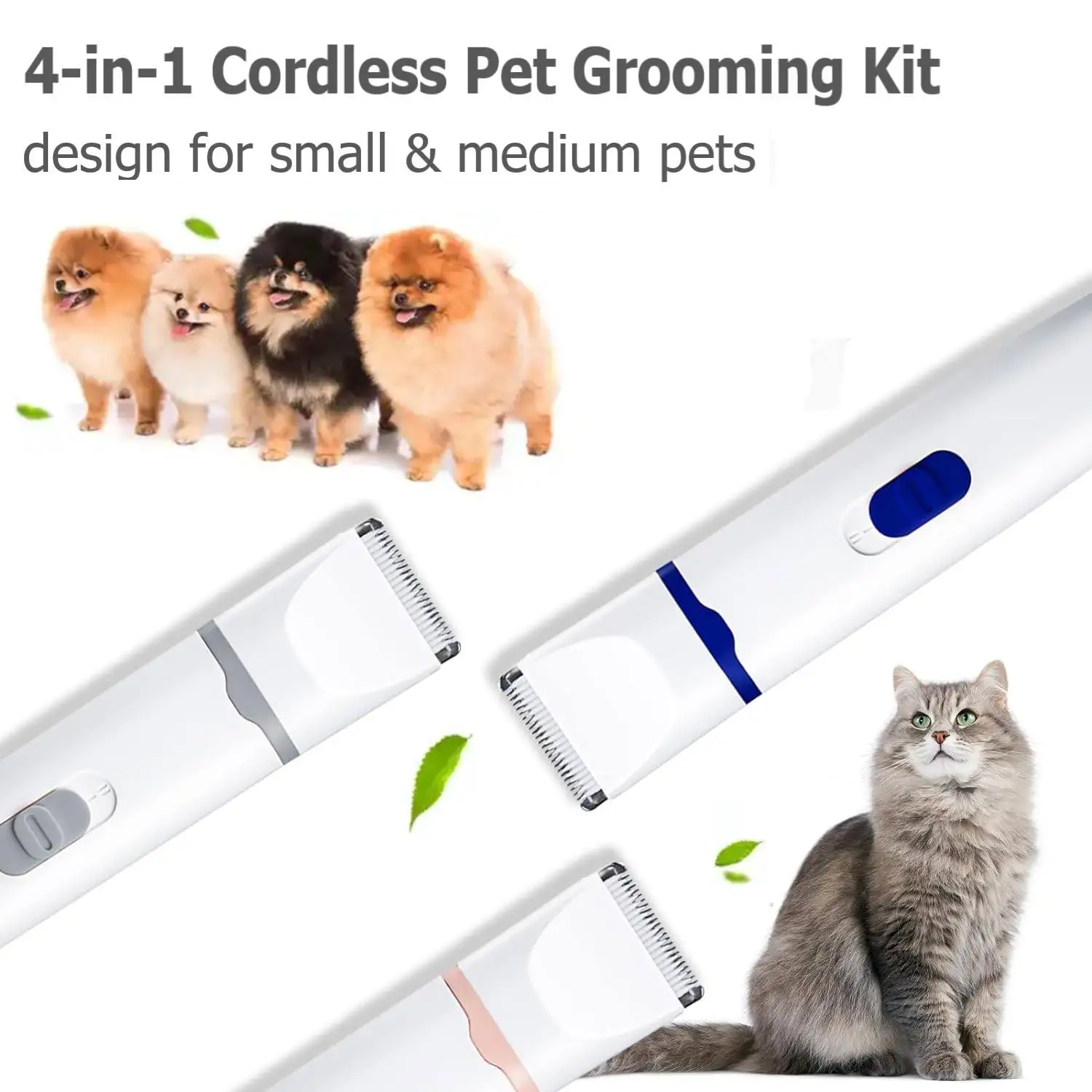 4 in 1 Professional Dog Hair Trimmer Pet Grooming Clipper For Dogs Cats