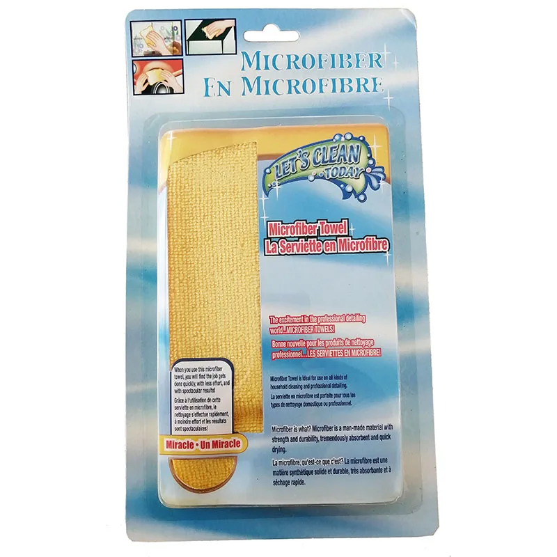 Microfiber all purpose cloth with blister packing