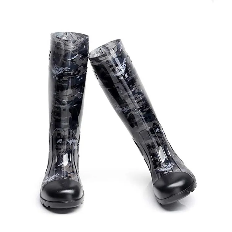 
Men Knee High Good Quality Comfortable Rubber Camo Rain Boots 