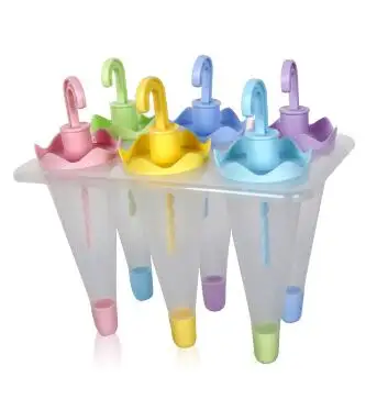 Plastic 6 in 1 Ice Cream Molds Commercial Pop Popsicle Food Grade Plastic Ice Lolly Mould for kids