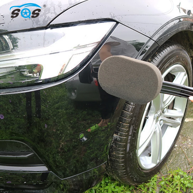 
Auto Tire Dressing Long Handle Trim Applicator Polish Kit Car Wheel Washing Waxing Sponge Brush 