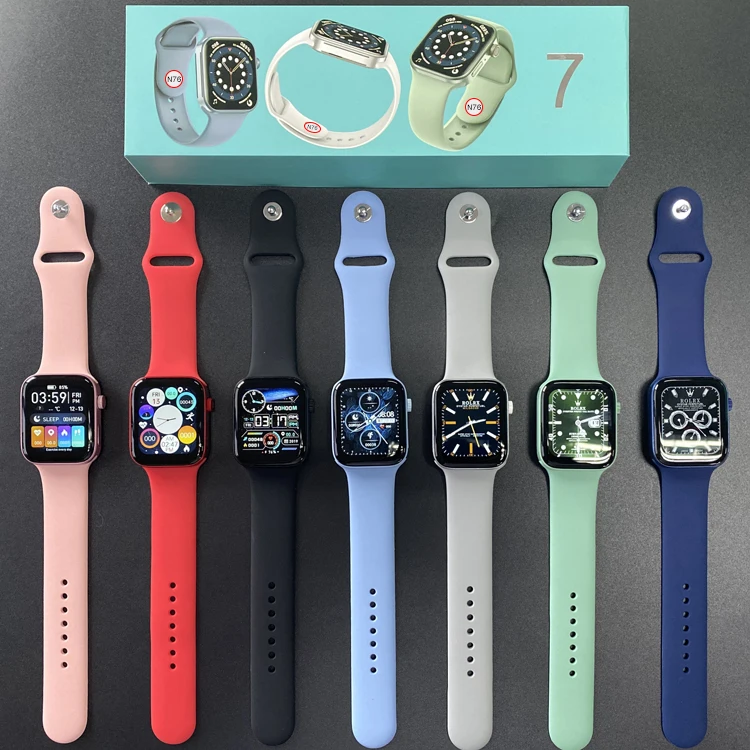 1 75 дюймовые 385*385 Смарт-часы Plaza N76 пульсометр HS6621 чип Akilli Saat Online Серия 7