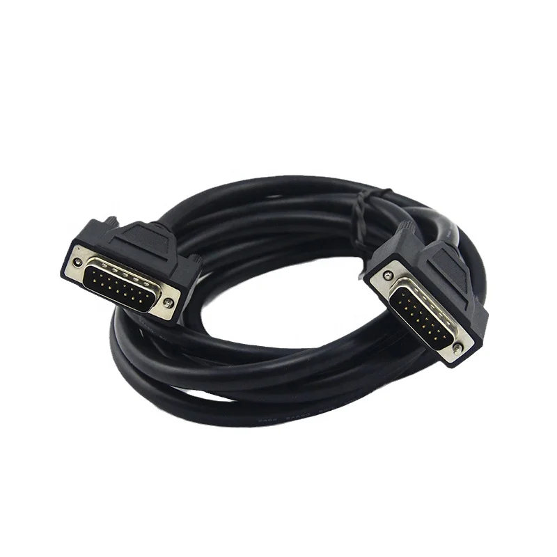 Custom DB15 15 Pin Serial Port Cable Male to Male