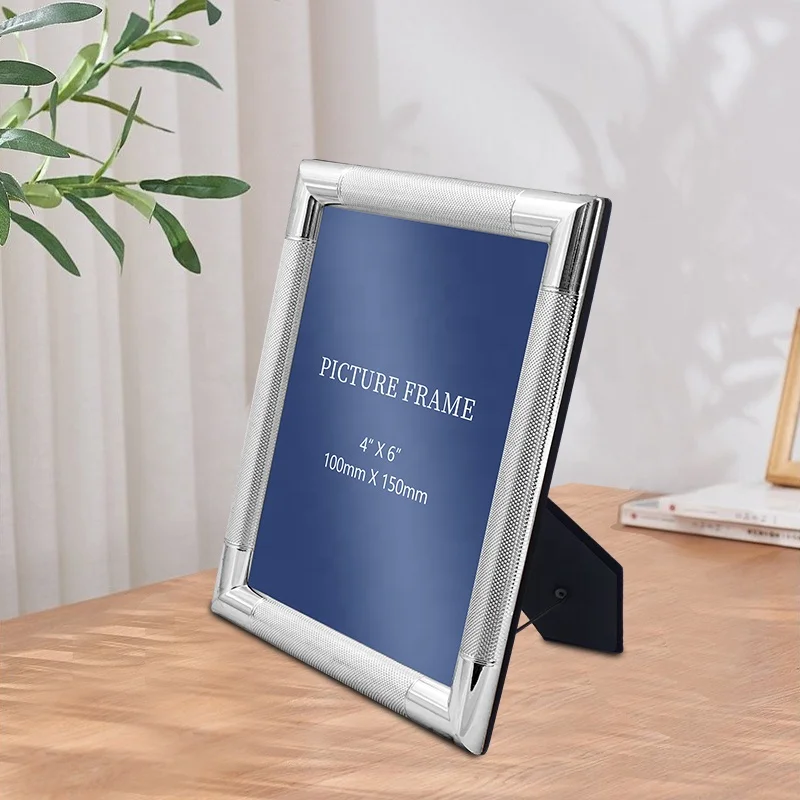 Silver Glitter Wide Edge Photo Frame Silver Plated Photo Frame Landscape or Portrait for Table