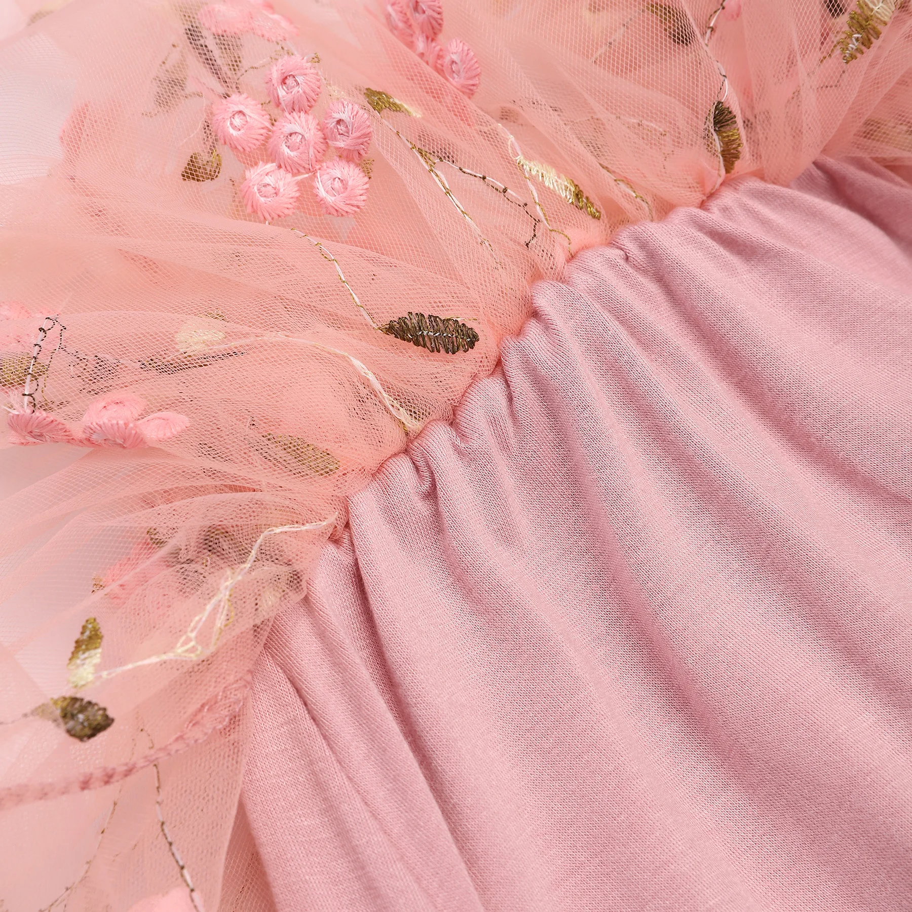 Toddler Baby Girls Tutu Dress Sleeveless Embroidery Floral Print Tulle Dress Little Girl Princess Dresses with Flower Headband