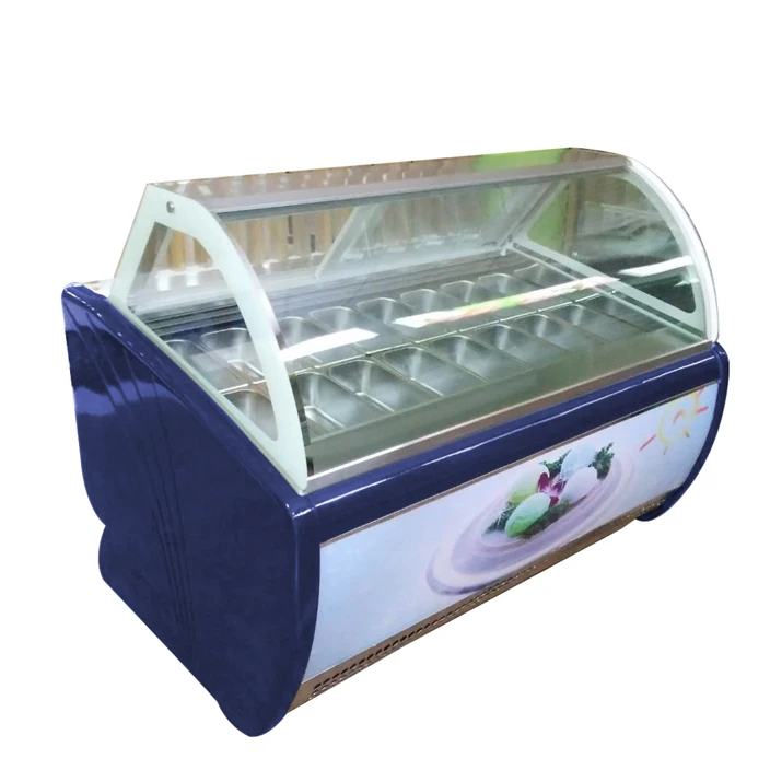 Ice CREAM GELATO DIPPING Cabinet Freezer Display Case CE Stainless Steel 18 ST Table Supermarche Pour Glace Et Fruit De Mer 17