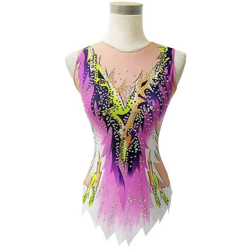 dance leotard for child rhythmic gymnastics competition leotards girls team usa sexy deer costume bodysuit thing sleeveless