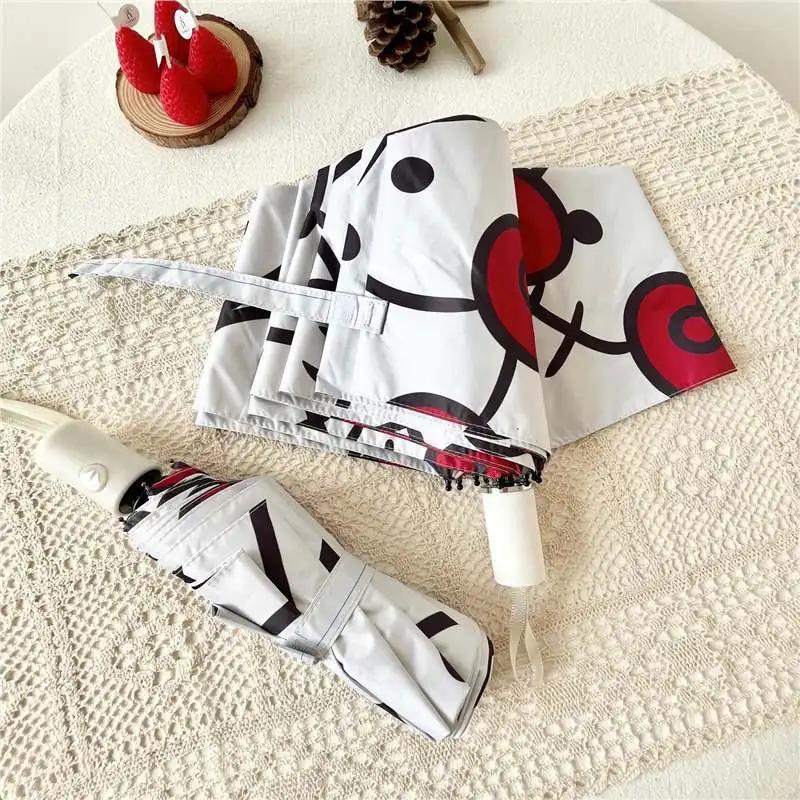Botu Wholesale Kawaii Hello Kt Girls Umbrella Cartoon Rain Umbrella Amine Sunscreen Folding Portable UV Umbrella