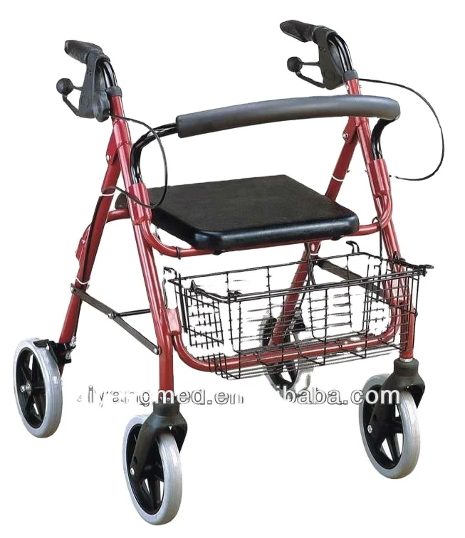 Hot Sales Aluminum  LIghtweight Rollator with Four Wheels and Seat for the Elderly