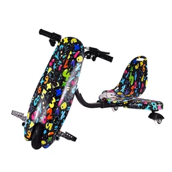 cheap high quality 360 degree drift go kart caster 36v 3 wheel electric kids drifting scooter trike rider with flashing PU