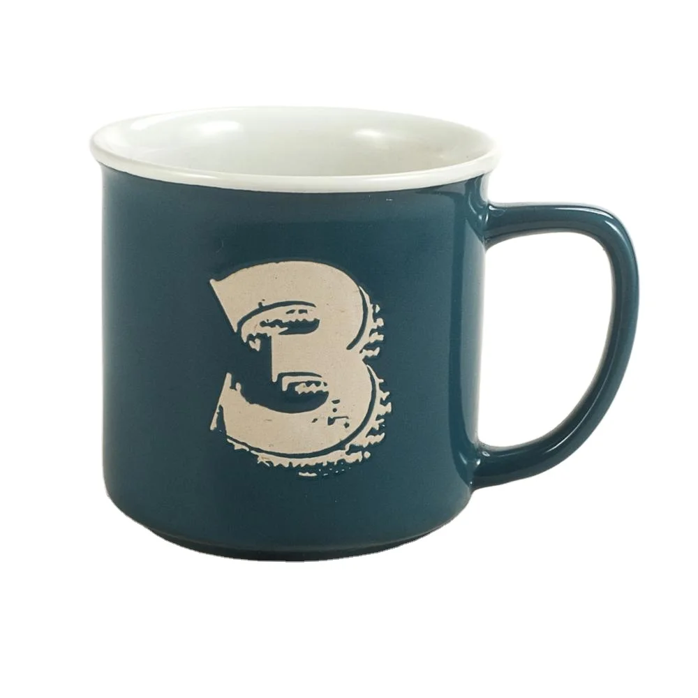 Promotion two tone arabic number ceramic coffee enamel mug campfire mugs wholesale