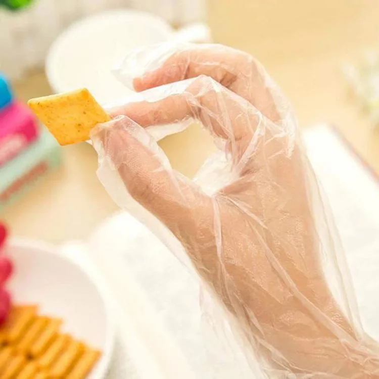 Hot Selling Restaurant Bbq Barbecue Food Grade Individually Packed Disposable Gloves Waterproof Transparent Plastic Pe Gloves