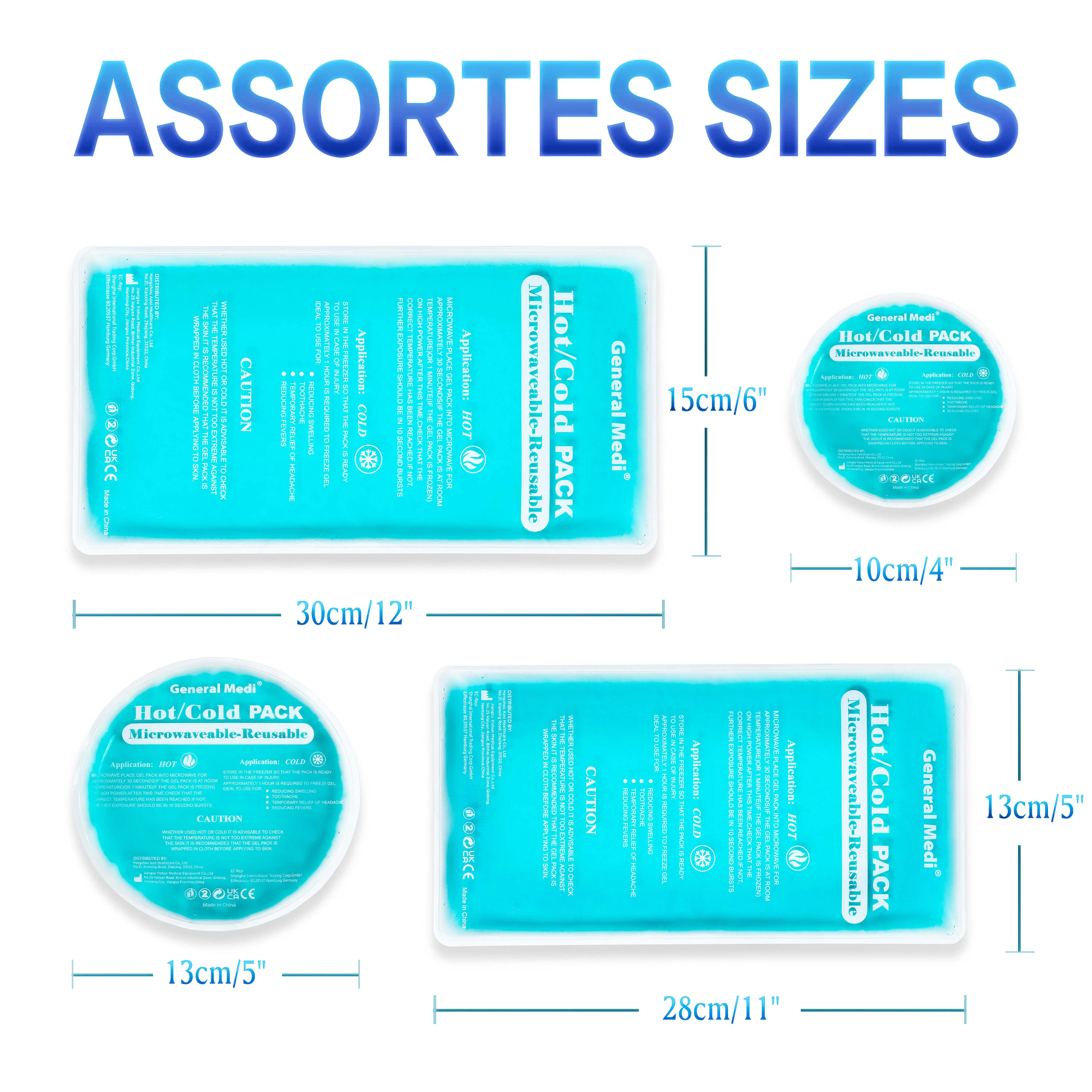 4 Pack Hot Cold Compress Therapy Glitter Ice Gel Pads Cool Pack for Injuries