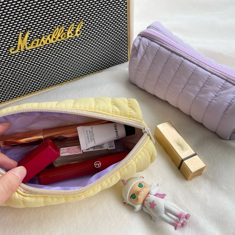 Colorful Nylon Portable Pencil Box Handbag Cartoon School Use  Pen Holder Gift Cute Pencil Case Bag Makeup Bag