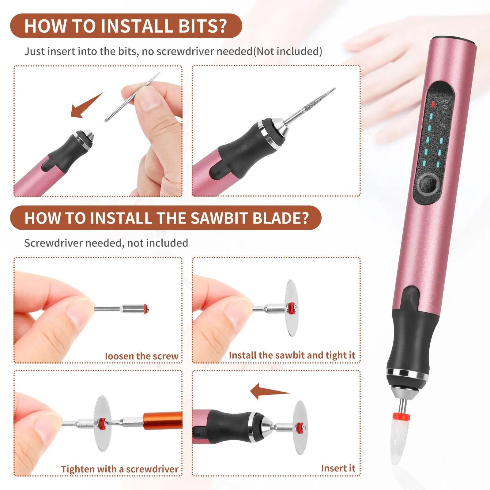 F.EASY.D Hand Tools Carving Machine Portable Electric Engraving Pen Lettering For Metal Wood Glass Plastic