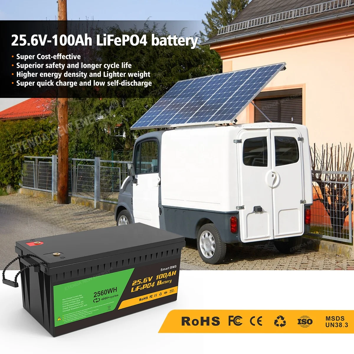 High capacity RV 12.8V 100Ah 200Ah 300Ah outdoor portable energy storage power station outdoor mobile rainproof rv power supply