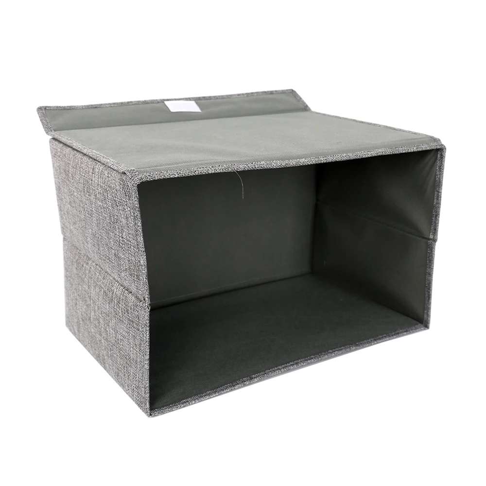 High Quality Foldable Liene Cloth Storage Box Bin with Lid for Home Closet Organizer