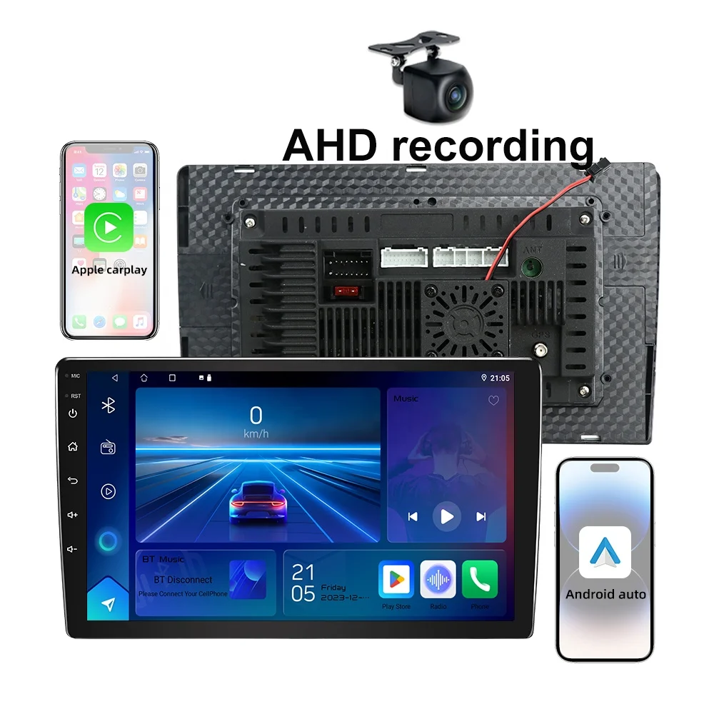 High Quality 10 inch Touch Screen Ram 2GB Rom 32/64GB BT 5.4 Wifi DSP Android Auto Carplay Double Din Car Stereo DVD Player