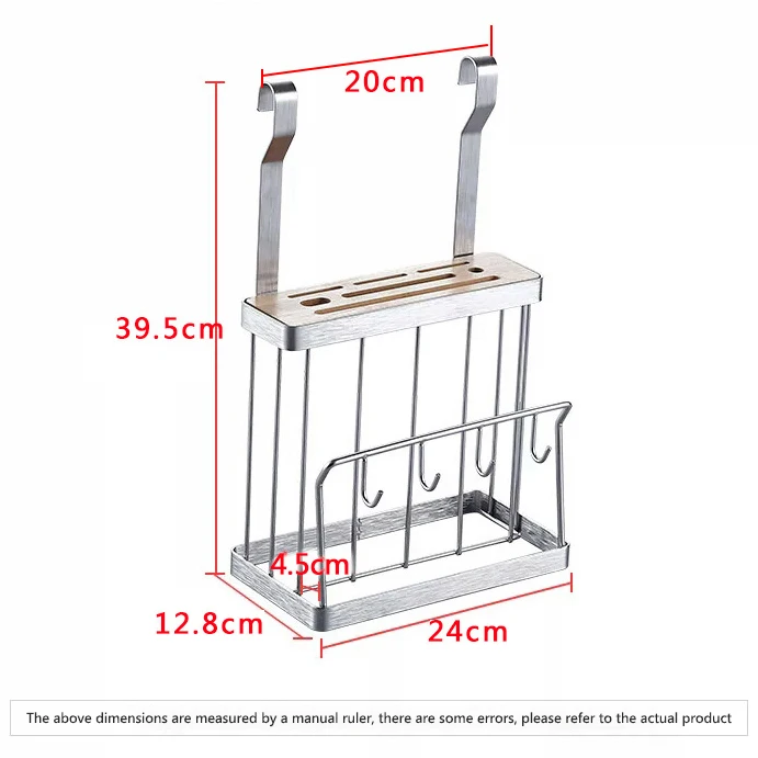 Kitchen Wall-Mounted Holder Stainless Steel Knife Cutting Board Rack