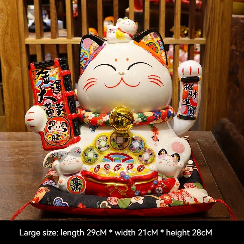 Electric wave hand beckoning cat ornaments lucky cat