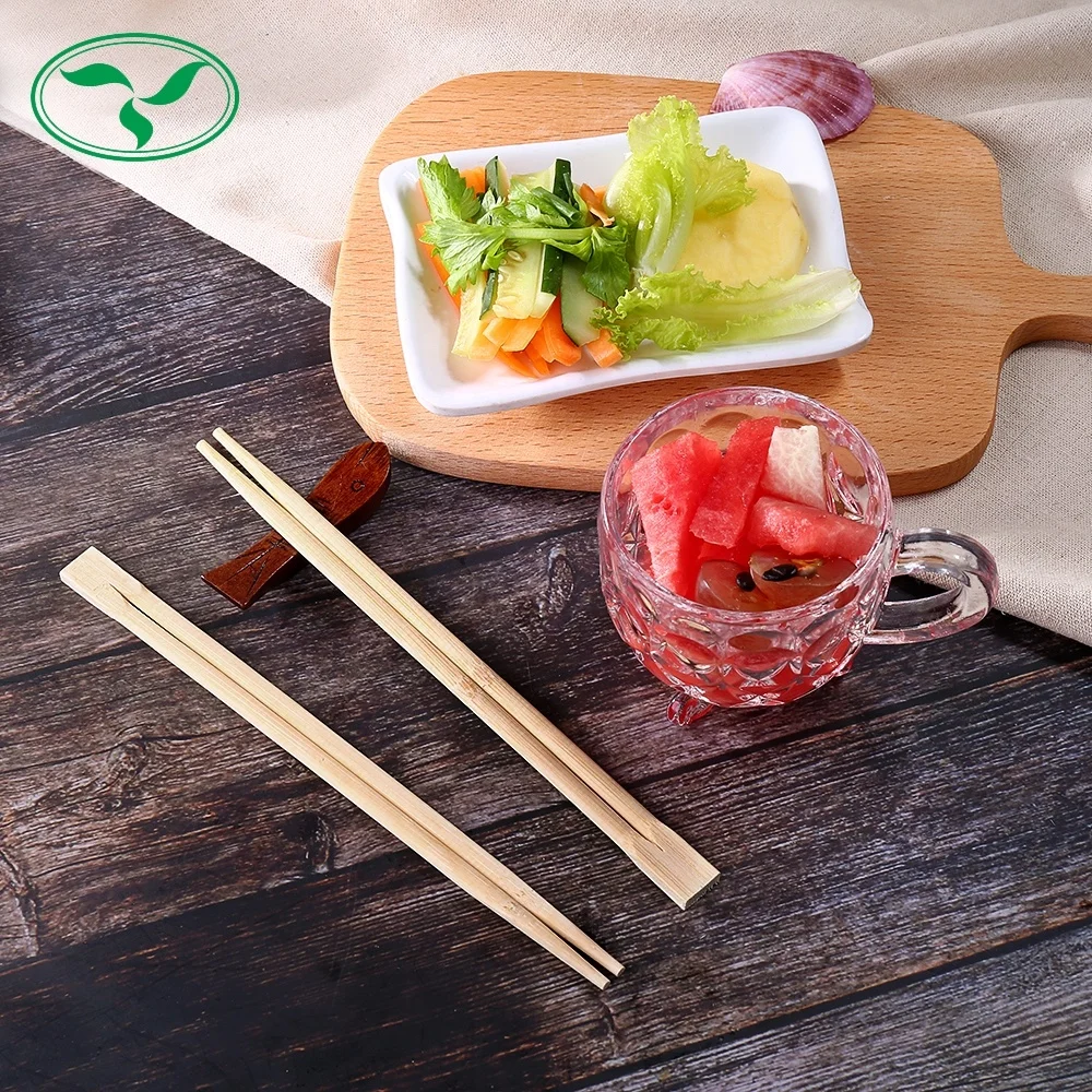 21cmL Customer printing High quality disposable bamboo chopsticks with sleeve