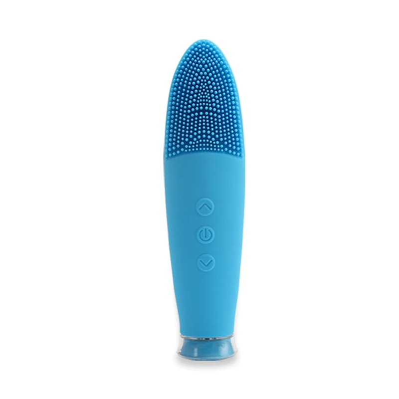 Handheld Exfoliating IPx7 Waterproof Vibrating High Frequency Deep Skin Cleanser Sonic Silicone Electric Facial Cleansing Brush