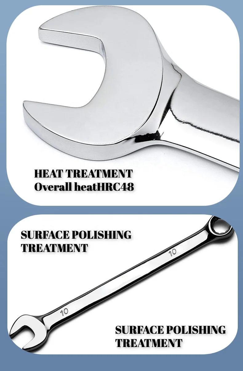 GULI OEM Chrome Vanadium Steel Metric Spanner Deep Double Ended Ring Wrench For Auto Repair