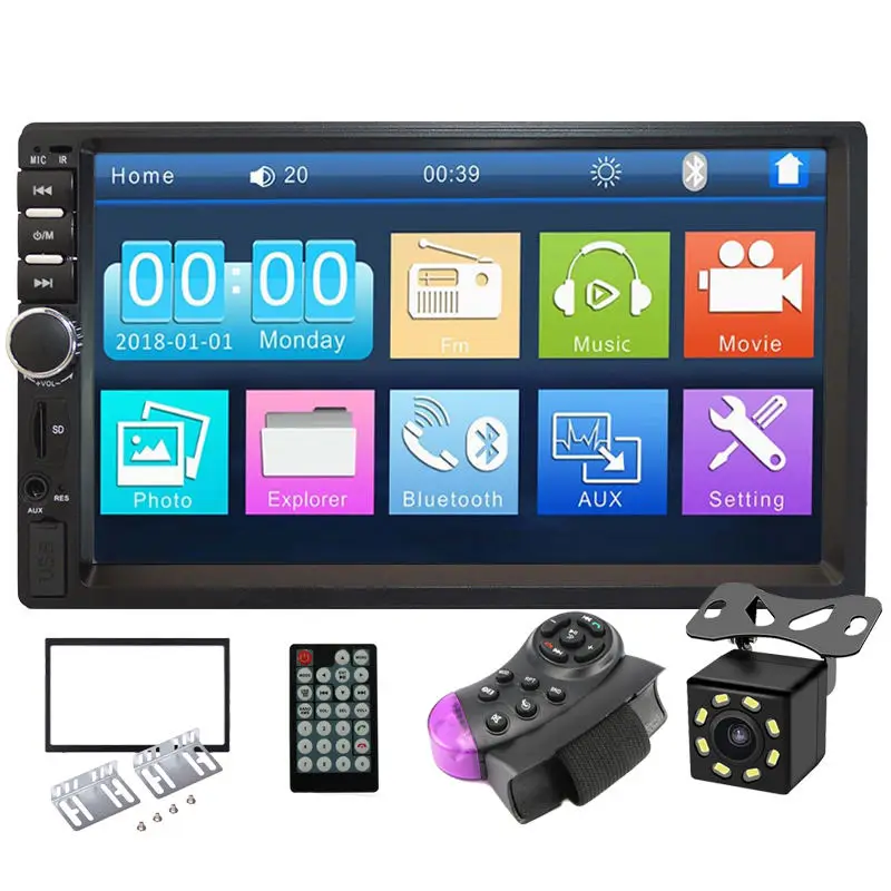Universal 7 Inch Touch Screen 2 Din Car DVD Player Multimedia Player BT Car Radio MP5 Player 7018B