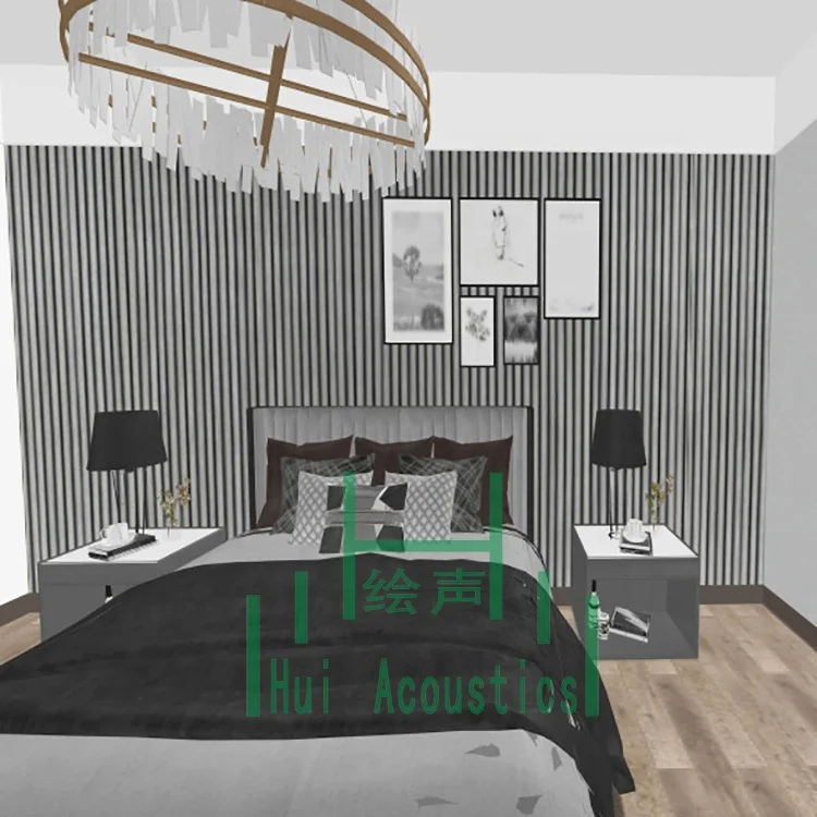 Slat Wooden Acoustic Panel Polyester Acoustic Mdf Wood Veneer Slat Panel Slat Wood Panels