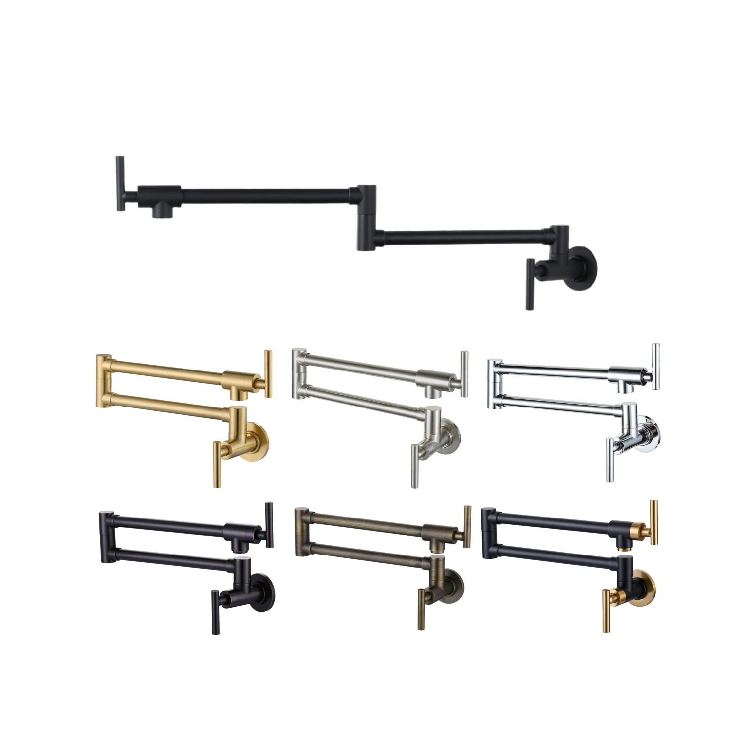 WT-PF02 Wall Mount Folding Brass Kitchen Pot Filler Faucets Mixers Taps