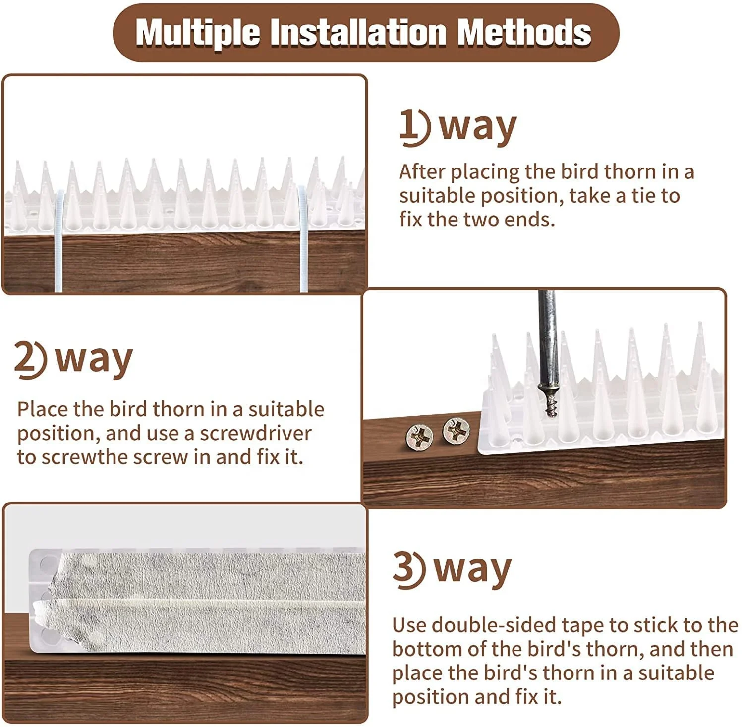 Seicosy Wholesale Hotsale Keeps a Pigeon Away Off Deterrent Plastic Fence Spikes Anti Cat Bird Spikes Strips Bird Repeller