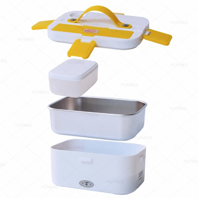 Own Brand 1.8L Zhongshan Electric Lunch Box 304 Stainless Steel Separated Office School Bento 80W Self Heating Lunchbox