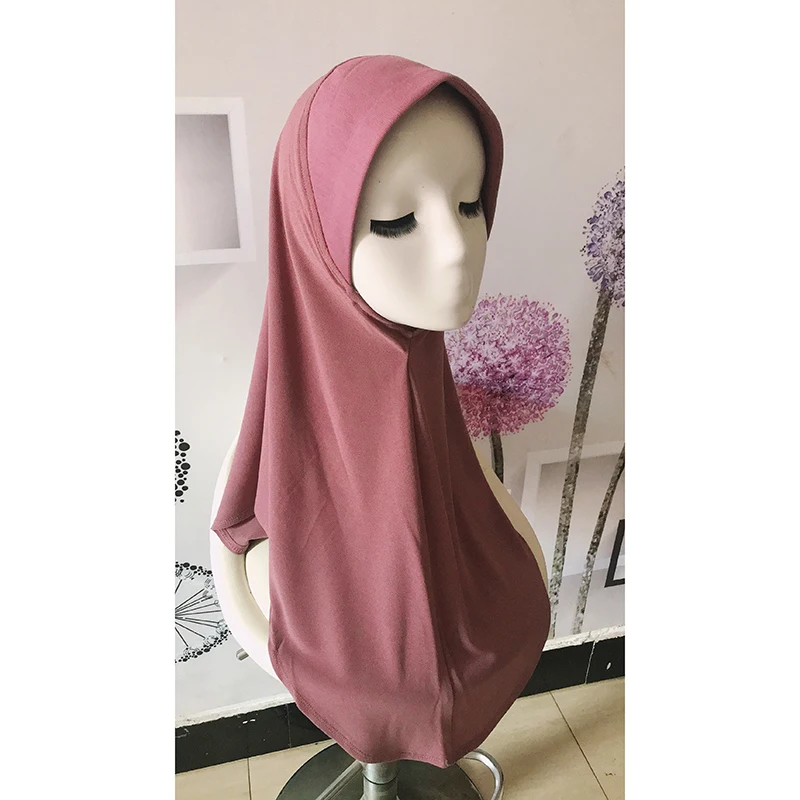 New Malaysian Style Women Hijab Undercap Muslim Solid Color Cap Crystal Hemp Instant Inner Hijab