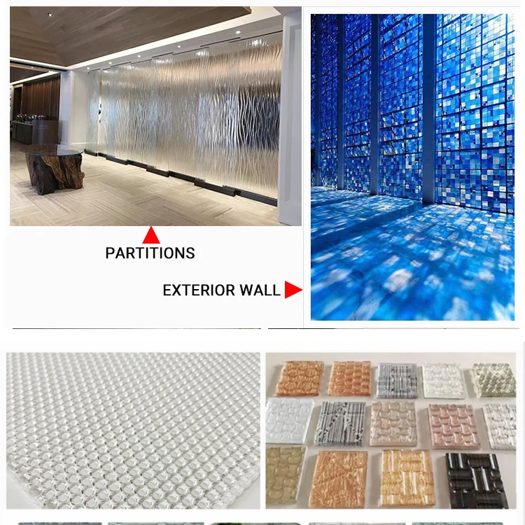 Fused Glass Security Decorative Clear Tempered Hot Melt Glass for Furniture Decoration