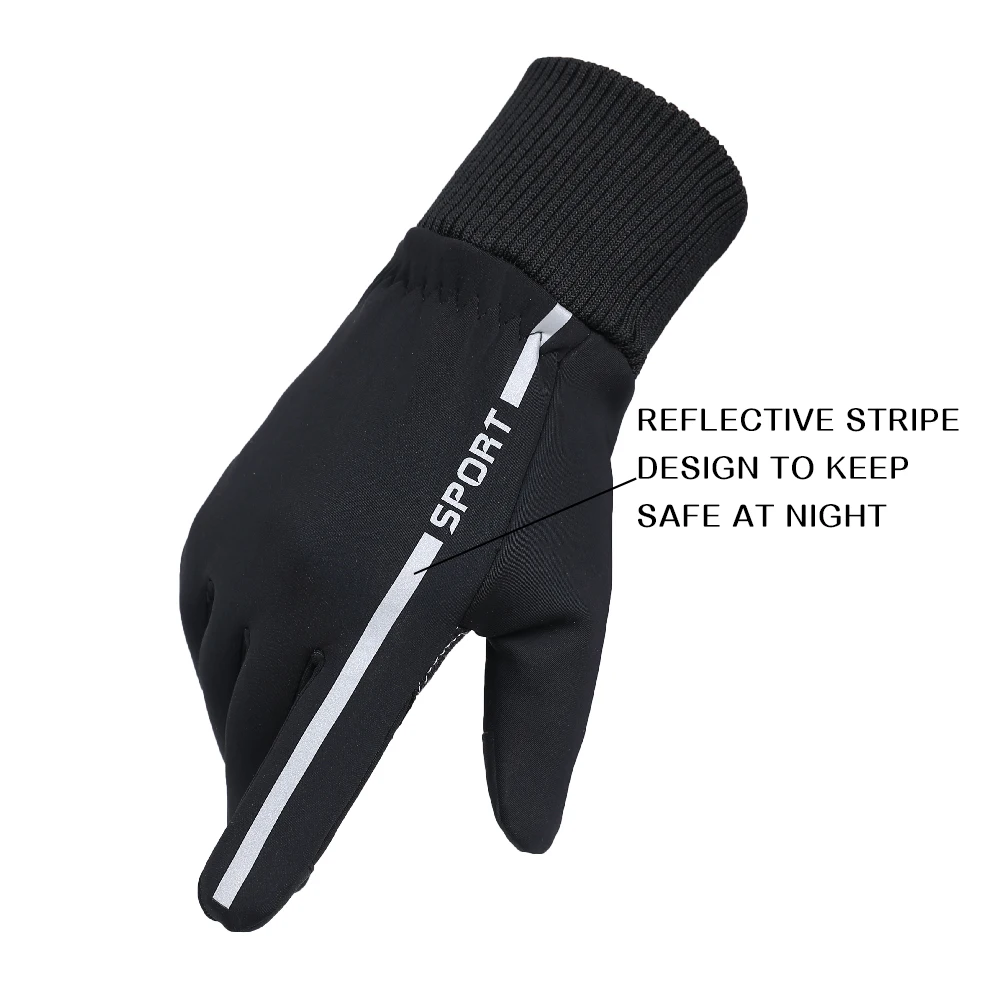 Custom Touch Screen Reflective invierno para ciclismo guantes reflectivo Sport Gym mens workout hand gloves for running