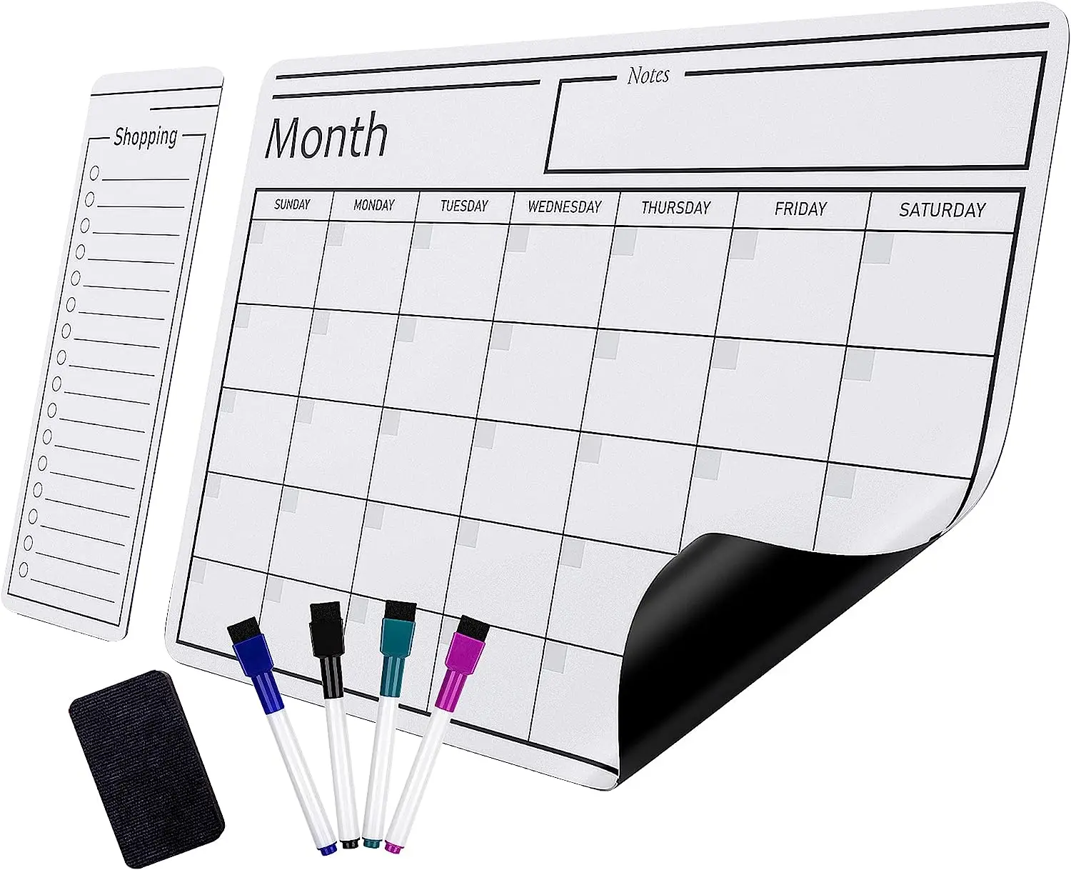 Custom Magnetic Dry Erase Whiteboard Calendar Customization Size and Style Includes 4 markers and eraser