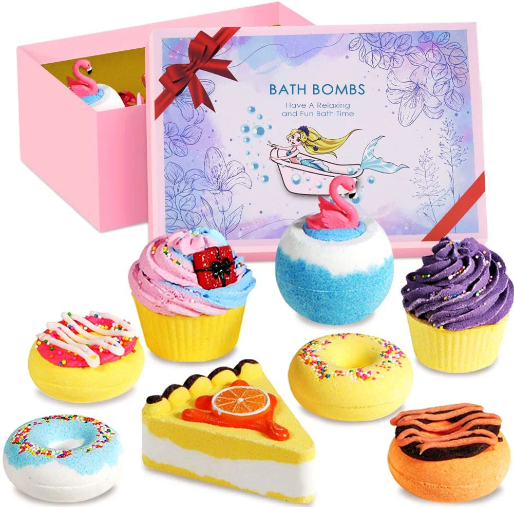 2021 натуральные эфирные масла в форме торта, пузырчатая палочка, подарочный набор, органические медовые Бомбочки для ванны.