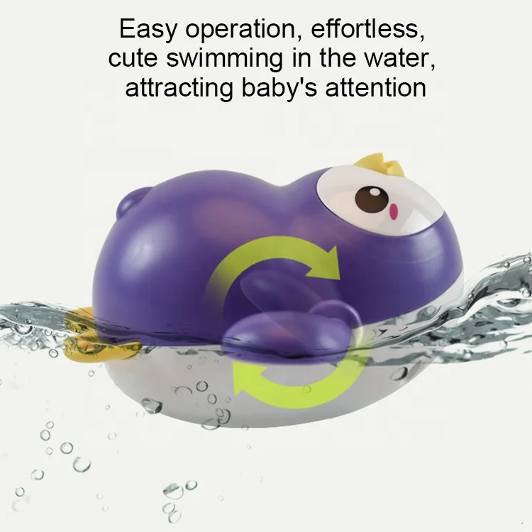 
New Baby Swimming Pool Shower Bath Toys Cute Animal Penguin Wind Up Chain Bathing Clockwork Bathroom Game Water Beach Toys 