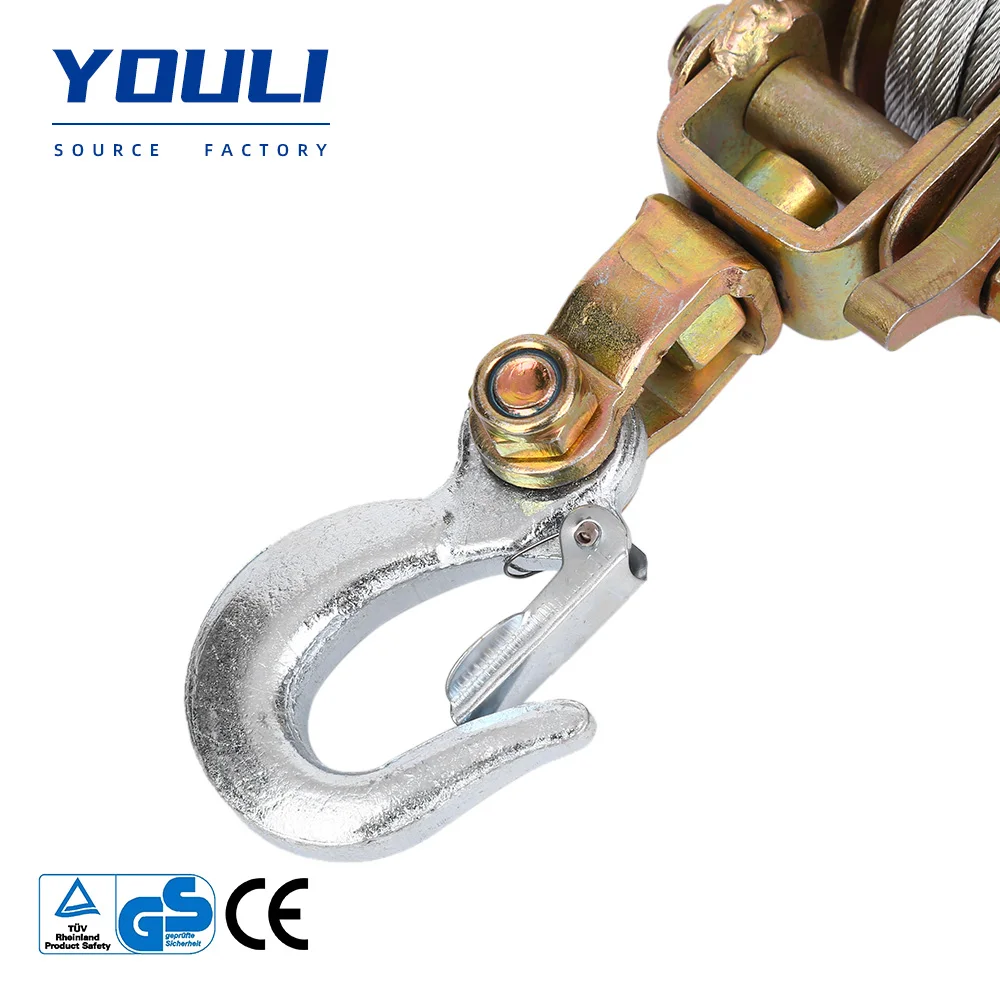 Boat Winch Puller Cable Hoist Winch Puller with 2 Hooks Ratchet Cable Puller