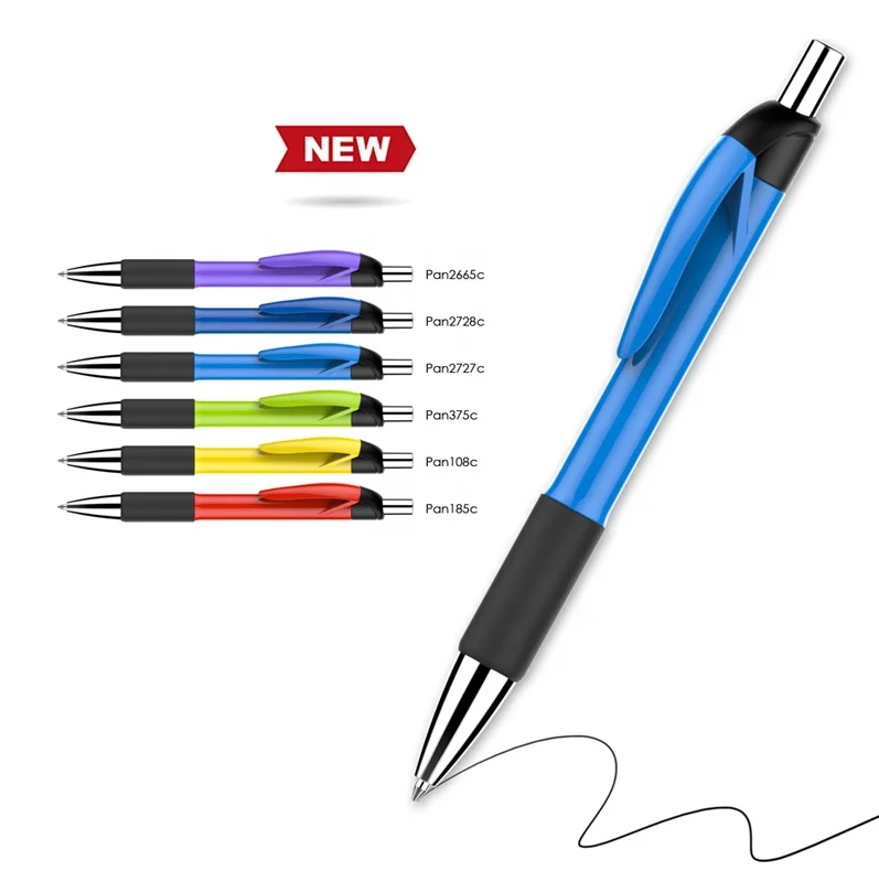 cheap promotional ball point pen gifts Customized Logo better quality plastic Grip Click Balpen ballpoint writing pens