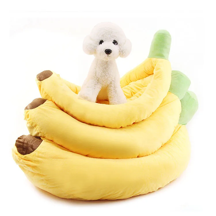 Creative design factory direct sales pet supplies banana shape kennel house keeping warm dog cat bed nest