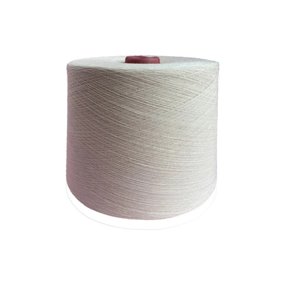 Ne 30s 20s 12s 10s open end cotton polyester yarn raw white and bleach white