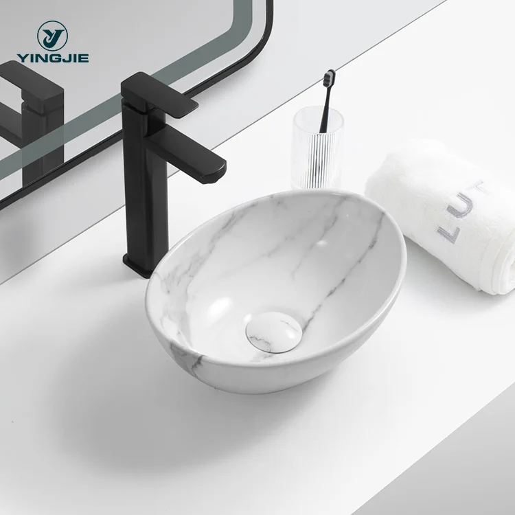Above Counter Bathroom Basins Oval Sink Bowl Ceramic electroplate gold/ rose gold/ sliver