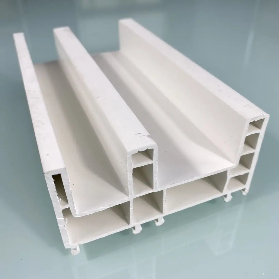 3 Track Upvc Profiles Plastic Door Window White Extrusion UPVC Doors Windows Frame Customized pvc profile 100mm