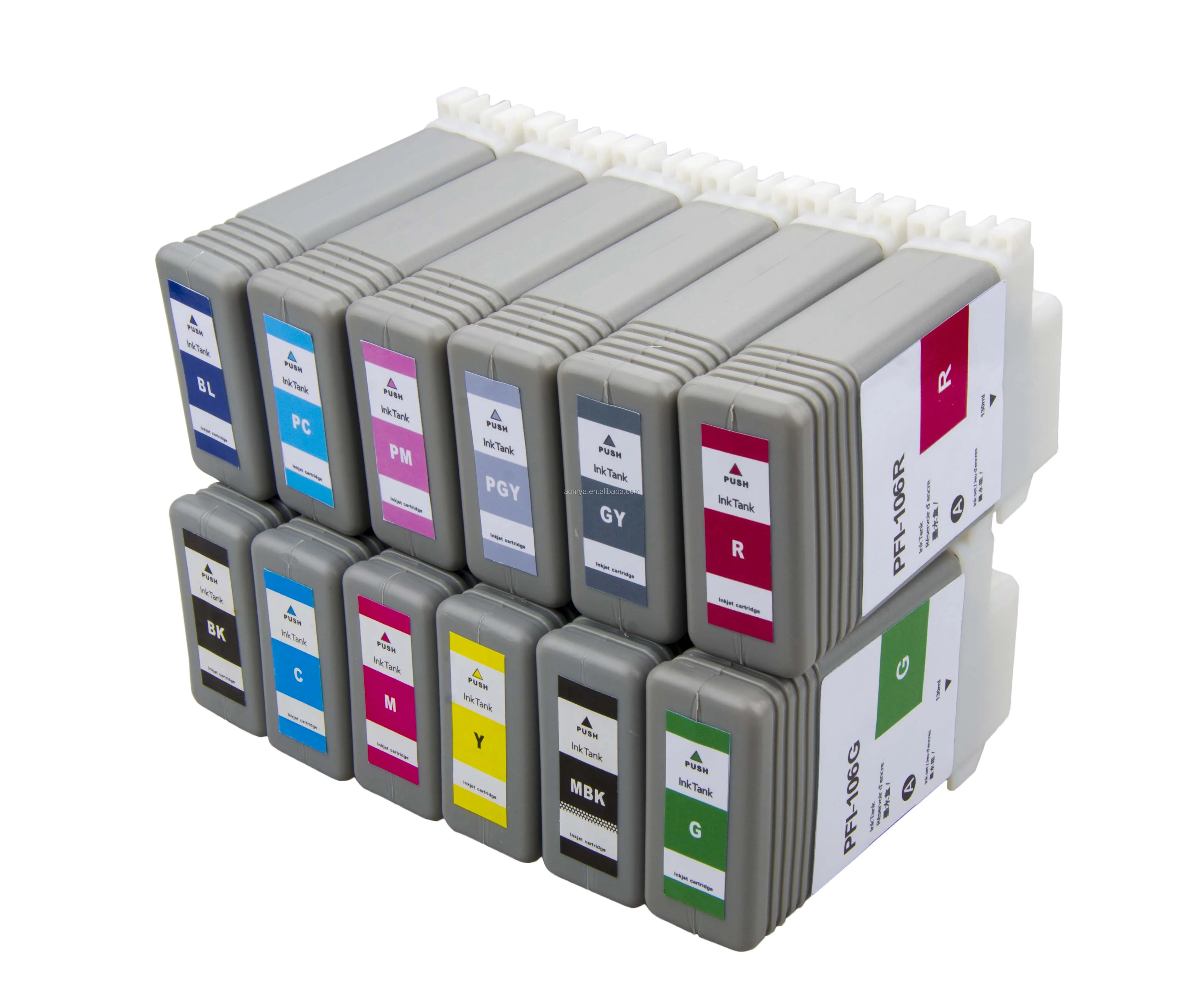 Can 12colors compatible cartridge PFI-106 with 130 ml ink for Can iPF6400/IPF6400S/6410/6450/6460/6410s